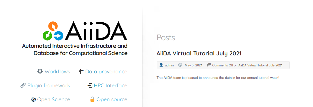 AiiDA virtual tutorial